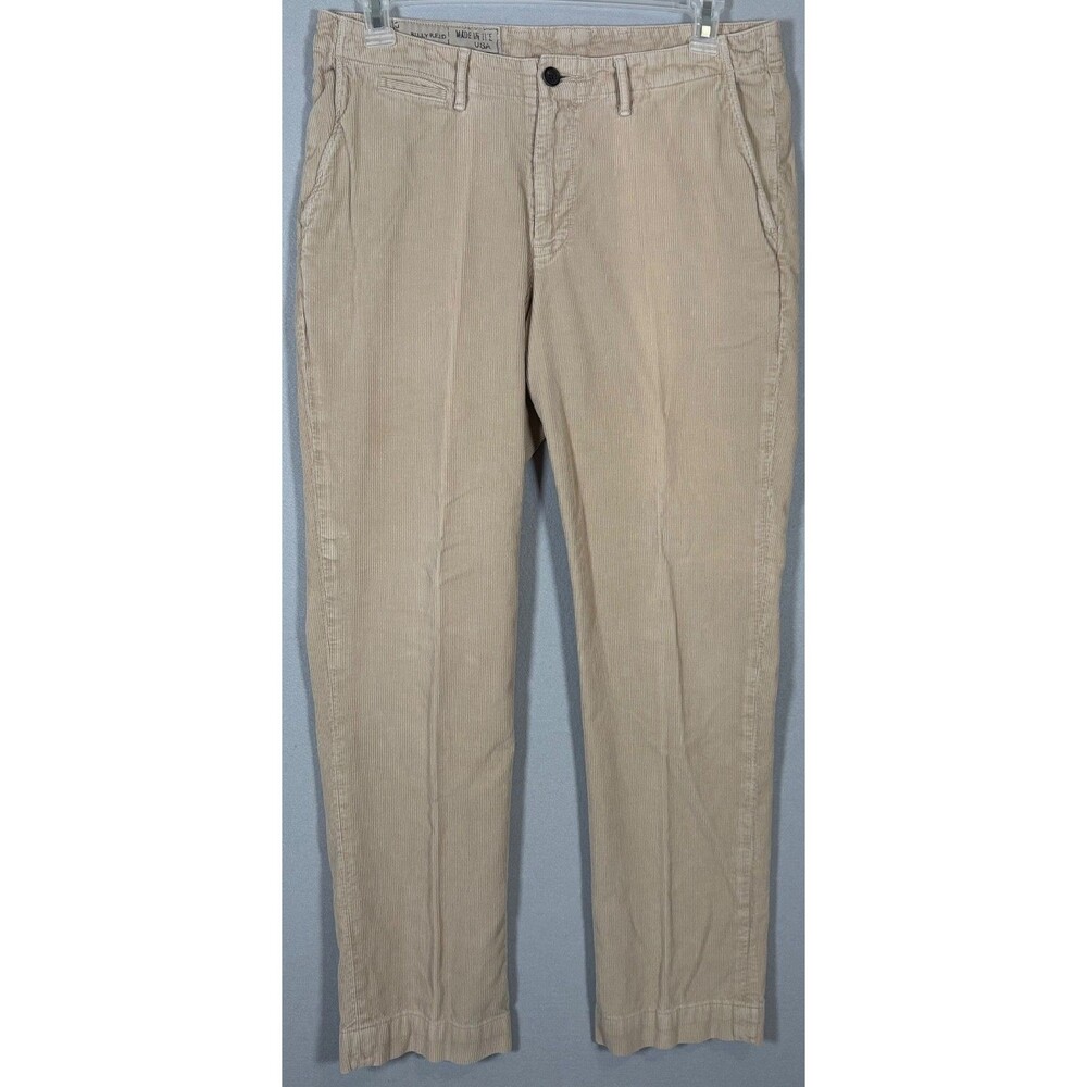 Billy Reid Pants Mens 36 (35×30) Tan Chino Flat Front Cotton Jack Cord Trousers
